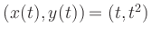 $ (x(t),y(t))=(t,t^2)$