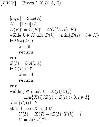 Mathematik Online Lexikon Erläuterung zu Pivot Schritt für ein