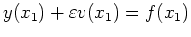 $ \mbox{$y(x_1) + \varepsilon v(x_1) = f(x_1)$}$