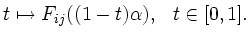 $\displaystyle t \mapsto F_{ij}((1- t)\alpha), \hspace{0.3cm} t \in [0,1].$