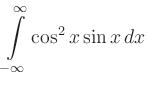 $ \displaystyle{\int\limits_{-\infty}^\infty \cos^2x \sin x\,dx}$