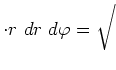 $ \cdot r\ dr~d\varphi=
\sqrt{\vphantom{\dfrac{1}{1}}}$