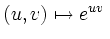 $\displaystyle (u,v)\mapsto e^{uv}\,$