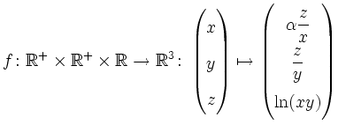 $\displaystyle \renewedcommand{arraystretch}{1.7}
f\colon\mathbb{R}^+\times\math...
...e\alpha \frac{z}{x}\\
\displaystyle\frac{z}{y}\\
\ln(xy)
\end{matrix}\right)
$
