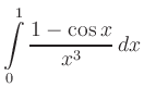 $ \displaystyle \int\limits_{0}^{1} \frac{1-\cos x}{{x^3}} \,dx$
