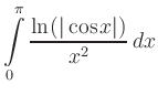 $ \displaystyle\int\limits_0^\pi \frac{\ln(\vert\cos x\vert)}{x^2}\, dx$