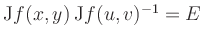 $ {\rm {J}}f(x,y)\,{\rm {J}}f(u,v)^{-1}=E$