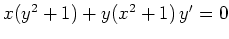 $ x(y^2+1)+y(x^2+1)\,y'=0$