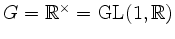 $ G=\mathbb{R}^\times=\operatorname{GL}(1,\mathbb{R})$