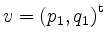 $ v = \left( p_1, q_1 \right)^\mathrm{t}$
