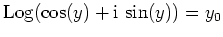 $ \mbox{${\operatorname{Log}}(\cos(y) + \mathrm{i}\, \sin(y)) = y_0$}$