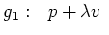 $\displaystyle g_1: \ \ p + \lambda v \ $