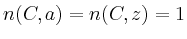 $ n(C,a)=n(C,z)=1$