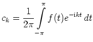 $ \displaystyle c_k = \frac{1}{2\pi} \int\limits_{-\pi}^{\pi}f(t)e^{-\mathrm{i}kt}\,dt$