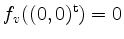 $ f_v((0,0)^\mathrm{t}) = 0$