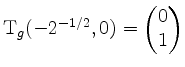 $ \mathrm{T}_g(-2^{-1/2},0) = \begin{pmatrix}0 \\ 1\end{pmatrix}$