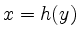 $ x = h(y)$