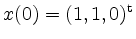 $ x(0)=(1,1,0)^\mathrm{t}$