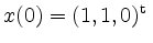 $ x(0)=(1,1,0)^\mathrm{t}\,$