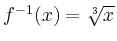 $ f^{-1}(x) = \sqrt[3]{x}$