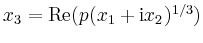 $ x_3=\mathrm{Re}(p(x_1+\mathrm{i}x_2)^{1/3})$