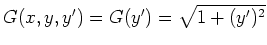 $ \mbox{$G(x,y,y')=G(y') = \sqrt{1+(y')^2}$}$