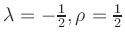 $ \lambda = -\frac{1}{2}, \rho = \frac{1}{2}$