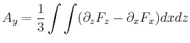 $\displaystyle A_y=\frac{1}{3}\int\int(\partial_zF_z-\partial_x F_x)dxdz$