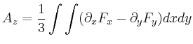 $\displaystyle A_z=\frac{1}{3}\int\int(\partial_xF_x-\partial_y F_y)dxdy$