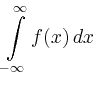 $\displaystyle \int\limits_{-\infty}^\infty f(x)\,dx
$
