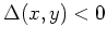 $ \Delta(x,y) < 0$