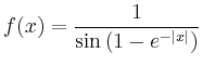 $ f(x)=\dfrac{1}{\sin\left(1-e^{-\vert x\vert}\right)}$