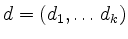 $ d=(d_1,\dots d_k)$
