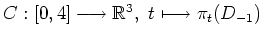 $ C:[0,4]\longrightarrow\mathbb{R}^3,\
t\longmapsto\pi_t(D_{-1})$