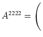 $ A^{2222}=\left(\rule{0pt}{4ex}\right.$