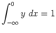 $ \displaystyle{\int_{-\infty}^0 y \ dx = 1} $