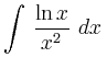 $ {\displaystyle{\int \,
\frac{\ln x}{x^2} \ dx }\, }$