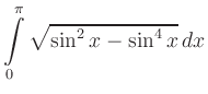 $ \displaystyle \int\limits_0^\pi \sqrt{\sin^2 x - \sin^4 x}\,dx$