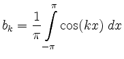 $ \displaystyle b_k=\frac{1}{\pi}\int\limits_{-\pi}^\pi\cos(kx)\ dx$