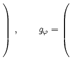 $ \left.\rule{0pt}{7ex}\right)\,, \qquad g_\varphi=\left(\rule{0pt}{7ex}\right.$