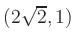 $ (2\sqrt{2},1)$