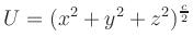$ \displaystyle U=(x^2+y^2+z^2)^{\frac{c}{2}}$
