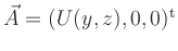 $ \vec{A}=(U(y,z), 0, 0)^{\rm {t}}$