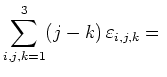 $ \displaystyle{\sum_{i,j,k=1}^{3}(j-k)\,\varepsilon_{i,j,k}}={}$