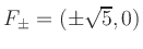 $ F_{\pm}=(\pm \sqrt{5},0)$