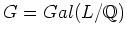 $ G=Gal(L/\mathbb{Q})$