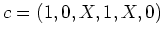 $ \mbox{$c=(1,0,X,1,X,0)$}$