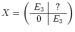 $ X=\left(\begin{array}[c]{c\vert c}E_3&?\\ \hline0&E_3\end{array}\right)$