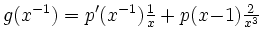 $ g(x^{-1})=p'(x^{-1})\frac{1}{x}+p(x{-1})\frac{2}{x^3}$