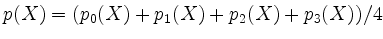 $ p(X) = (p_0(X) + p_1(X) + p_2(X) + p_3(X))/4$
